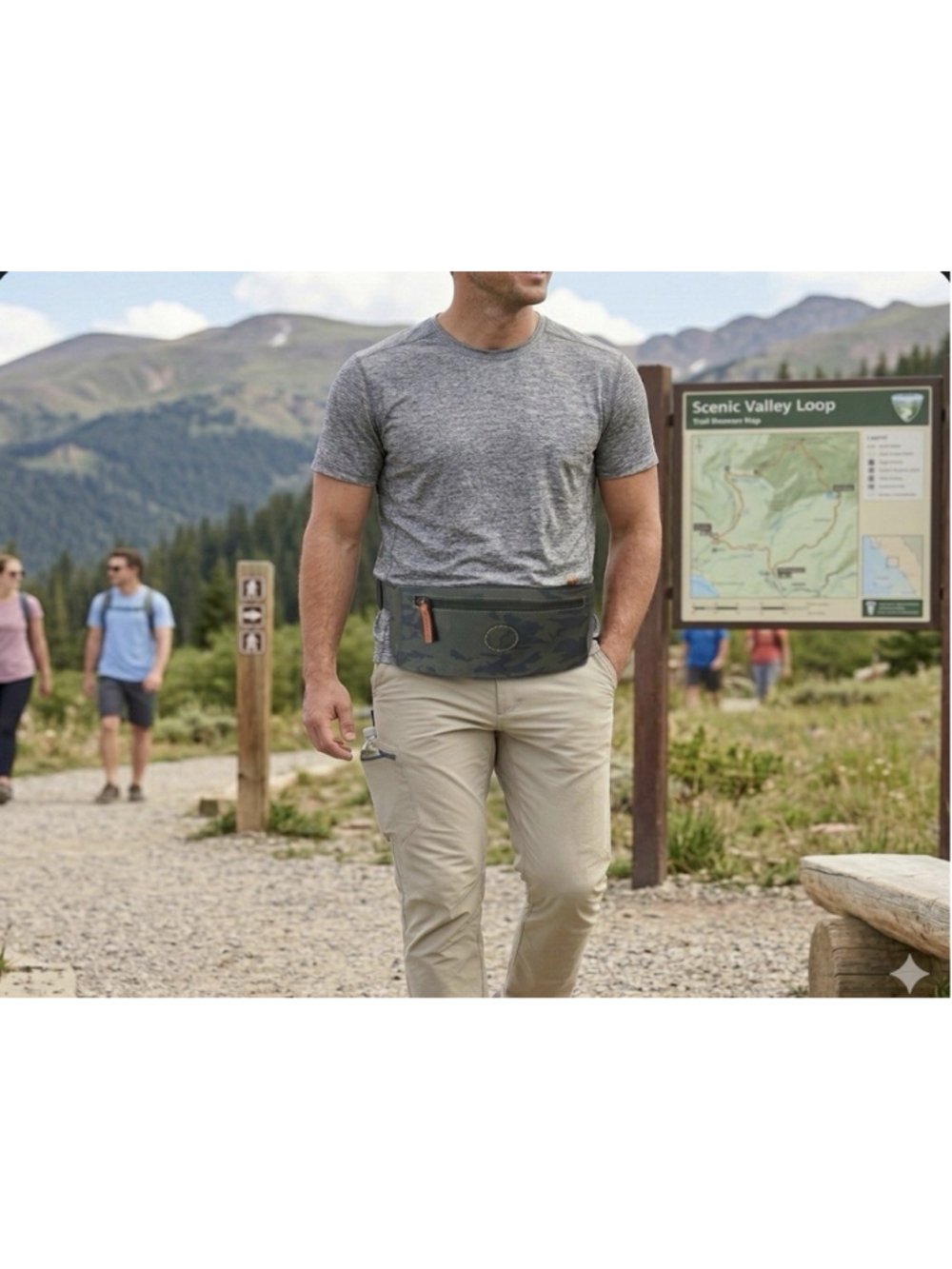 Authentic Roots Canada Camo Leather Belt/Waist/Fanny Bag